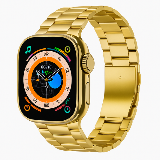 Watch with golden strap